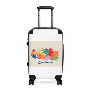 Colorful Charleston Suitcase, Travel Luggage, Personalized Travel Gear, Vacation Essentials, Gift for Travelers, Stylish Carry-On