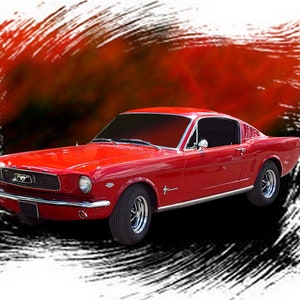 Car Ford Mustang 1965 Mustang Fastback 289 Cu. In. 13&quot; x 19&quot; inch Glossy Print