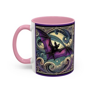 Colorful Bat Print Mugs | Unique Coffee Cup, Halloween Gift, Decorative