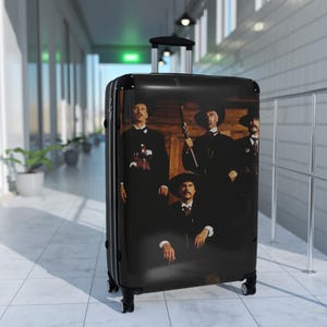 Grafsteen gegoten westerse koffer, reistas voor avonturiers, cadeau voor reizigers, bagage cowboythema, unieke handbagage