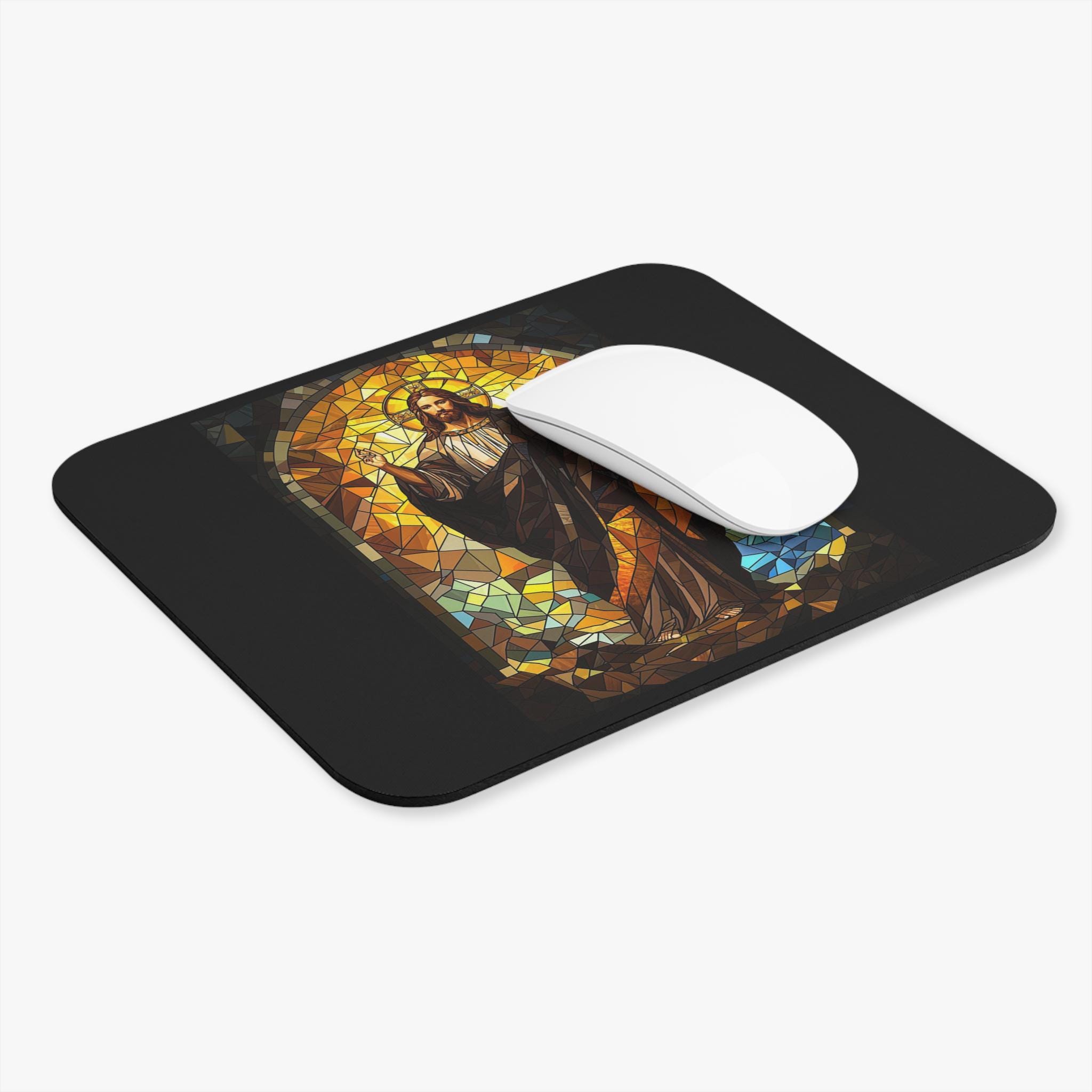 Jesus Mouse For Computer Stained Glass Jesus Mouse Pad Christian Religious Desk Accessory - Etsy