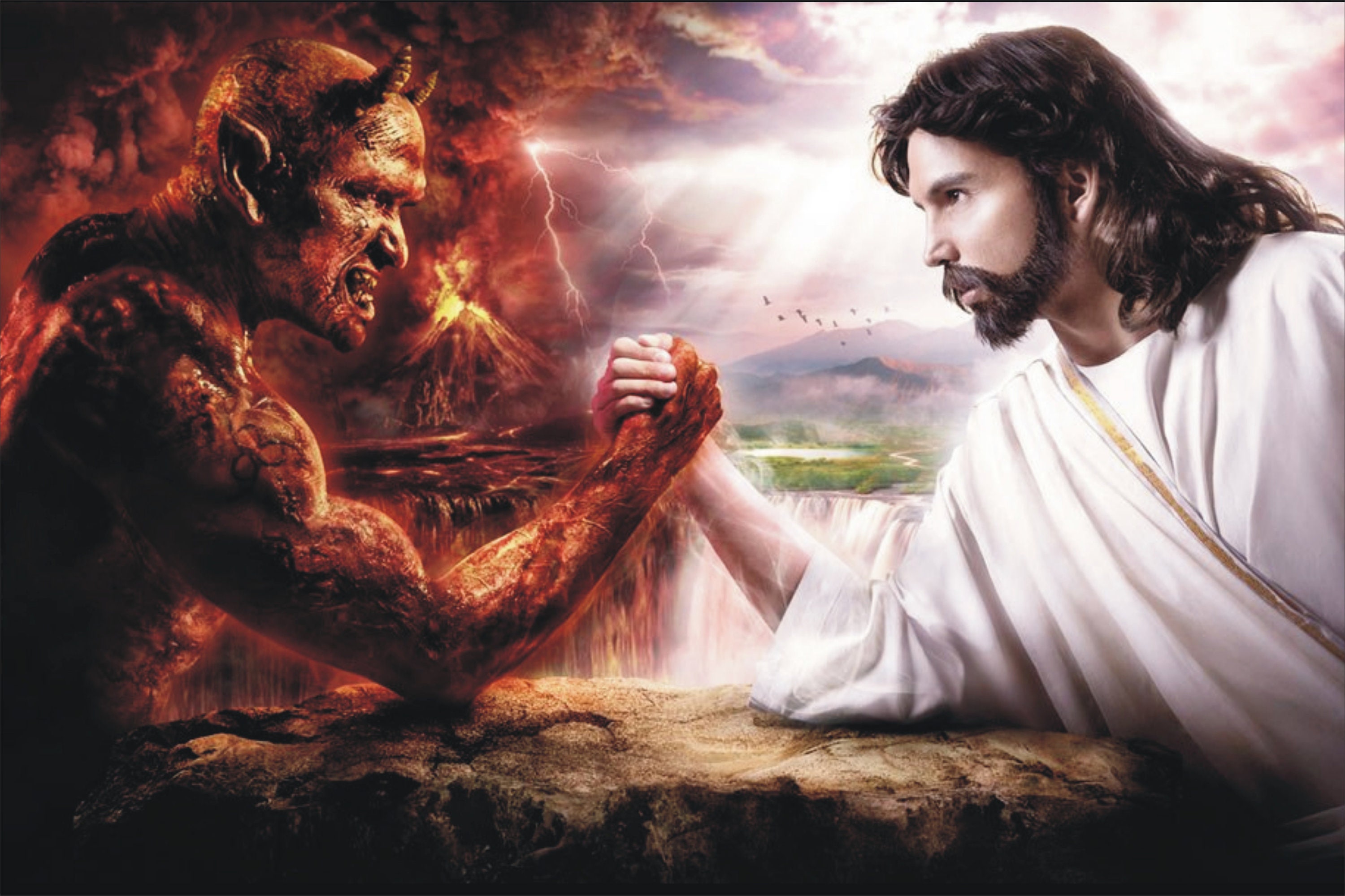 Jesus Vs Satan Arm Wrestling