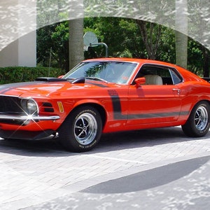 Car Mustang Mouse Pad 1970 FORD MUSTANG Boss302 Fastback Red Picture on Mouse Pad
