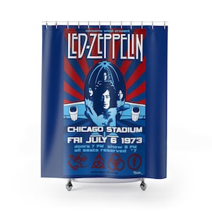 Vintage Rock Band Bathroom  Curtain - Vintage Concert Decor, Music Lovers Gift, Unique Bathroom Accessory, Home Decor, Fun Shower Accessory