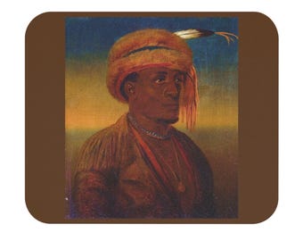 Indian Scout Mouse Pad, Cultural Artwork Desk Accessory, Unique Gift for Professionals, Old West Computer Mouse Mat