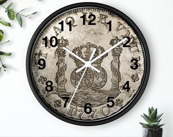 Horloge formica pendule murale vintage silencieuse années 60 japy
