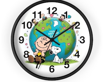 Vintage Snoopy Peanuts Stained Glass Clock: Danbury Mint