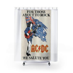Rock & Roll Band Bathroom  Curtain - Music Decor for Fans, Music Room Decor, Unique Gift for Musicians, Retro Bathroom, Rock Band