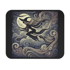 Mystical Witch Mouse Pad, Magical Desk Accessory, Perfect Gift for Halloween, Office Decor, Witchy Vibes