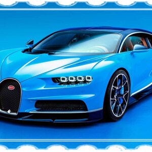 Italian Sports Car Smokin BUGATTI CHIRON 12&quot; x 18 inch Lusterous Finish Print