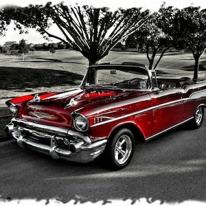 Car Chevy 1957  Chevy Bel Air Convertible Deep Red Classic  Mouse Pad
