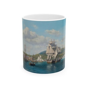 Nautical Ceramic Mug, Perfect Gift for Sailor Lovers, Ocean Decor, Marine Art, Coffee Cup for Beach Lovers, 11oz, 15oz