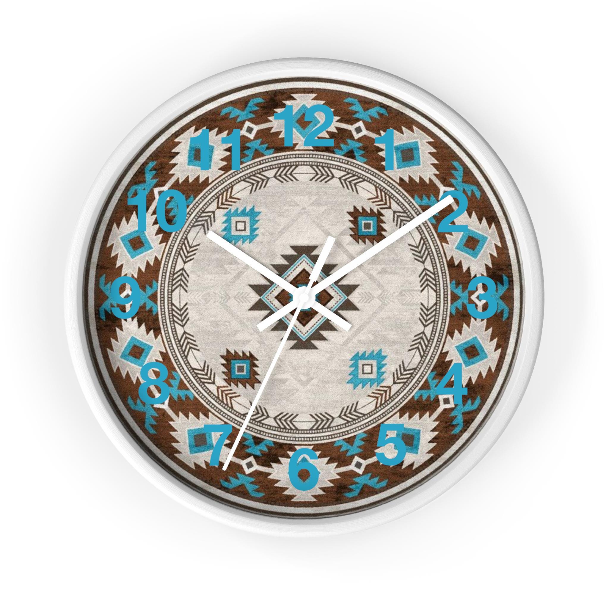 Native American Tribal Wall Clock, Southwestern Decor, Home Office ...