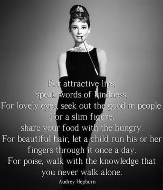 Audrey Hepburn Citation Classy Long Hair Vamp Pop Art Sur Etsy Canada