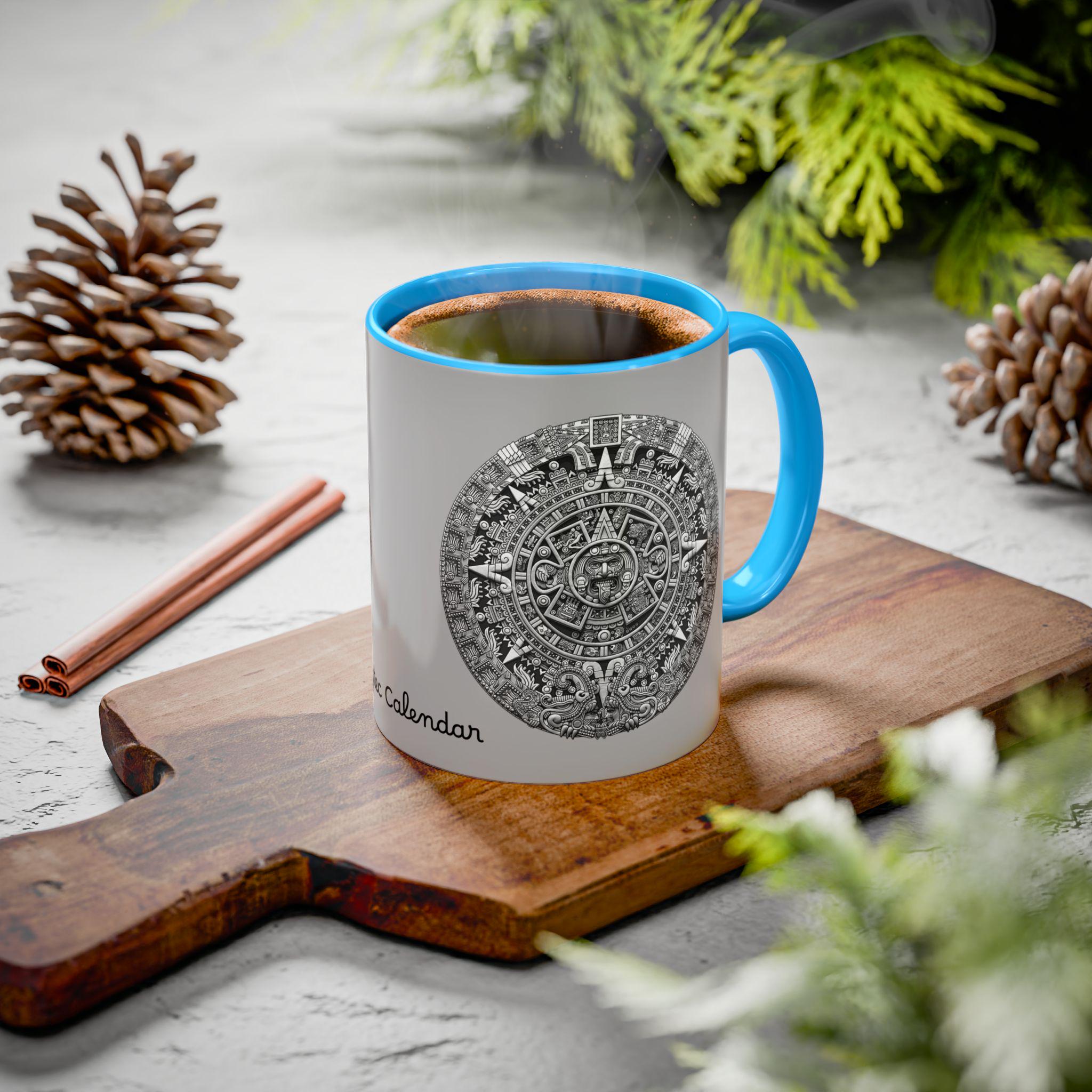 Aztec Calendar Colorful Mug, Unique Coffee Cup, Gift for History Lovers ...