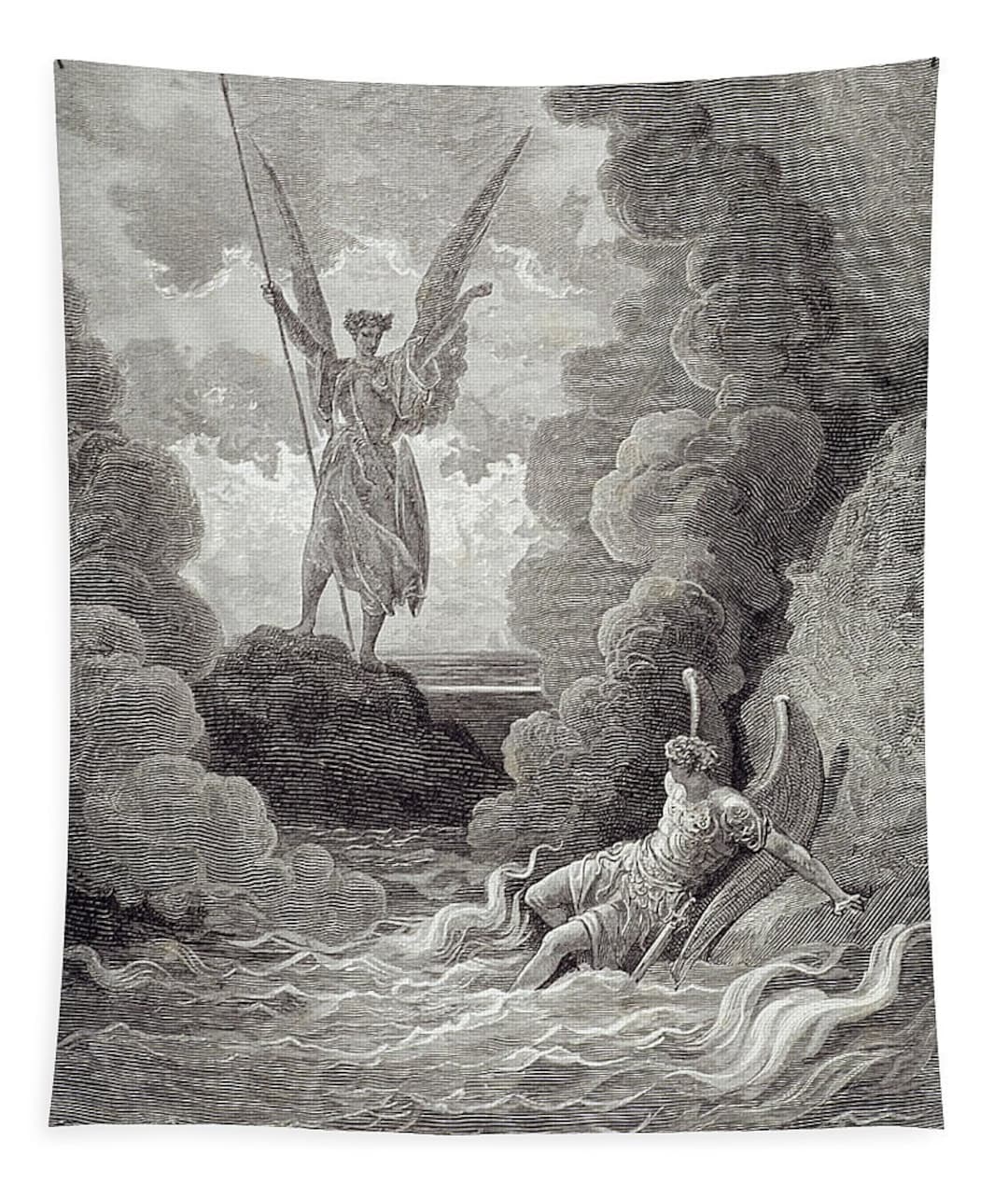 Mouse Pad Gustave Dore Engraving on Mouse Pad Satan and Beelzebub
