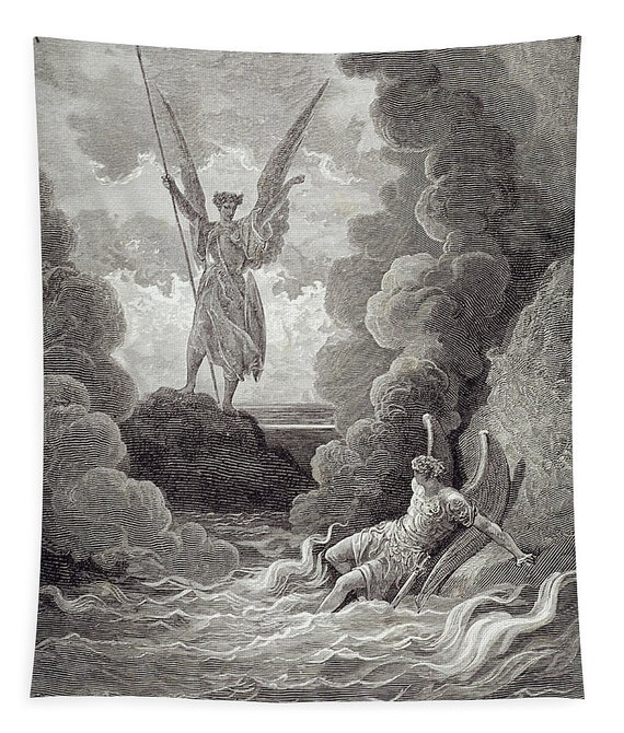 Mouse Pad Gustave Dore Engraving on Mouse Pad Satan and Beelzebub