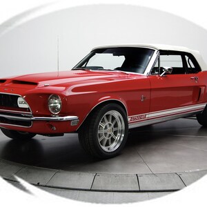 Car Ford Mustang Mouse Pad 1968 Ford Mustang Shelby GT500KR Red Hot Convertible Picture Picture on Mouse Pad