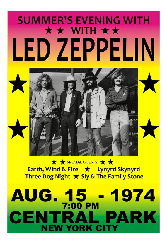 Heavy Metal Rock Band Central Park 1974 Rock Band Poster 13