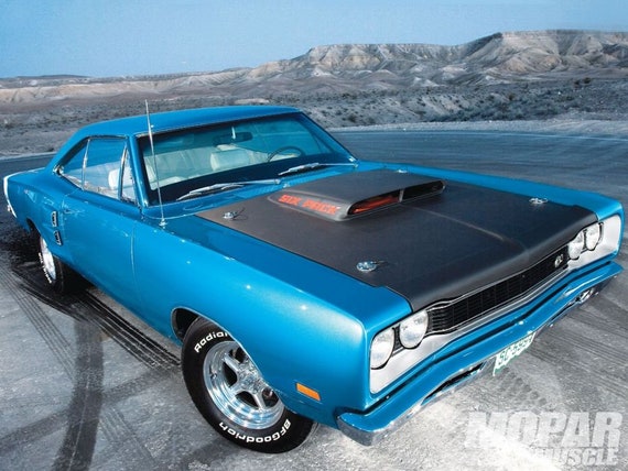 Car 1969 Super Bee Blue Mopar Muscle Car Classic Picture on Mouse