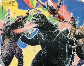 Alfombrilla de ratón GODZILLA y sus amigos Arte original de monstruos japoneses en alfombrilla de ratón Suministros para computadoras de escritorio