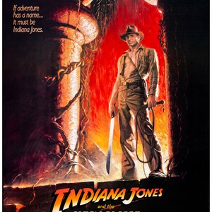 Movie Adventure Art Poster - Harrison Ford Indiana Jones Temple of Doom Movie Poster Print 13&quot;x19&quot;
