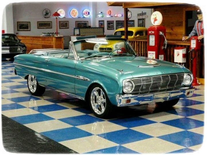 Mouse Pad 1963 Ford Falcon Sprint Convertible at Gas Pump Mouse