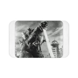 Vintage Godzilla Bath Mat Retro  Décor Monster Bath Rug, Bathroom Sci-Fi Decor