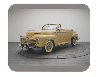 Alfombrilla de ratón con diseño de un Ford Super Deluxe Convertible de 1947, estilo clásico retro.