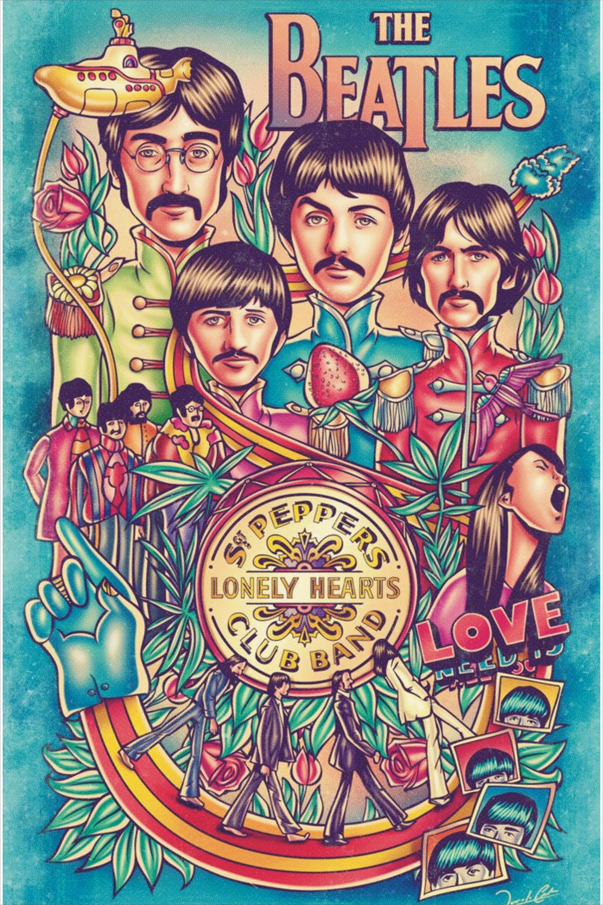 Maxi Poster The Beatles Sgt Pepper 61x91,5 Cm, GB Eye Ltd, Ufficiale, Carta 150gsm, Stampe Colori Vivaci