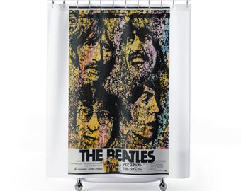 Vintage Beatles Bathroom  Curtain, Music Decor, Bathroom Accessory, Home Decor, Gift for Music Lovers