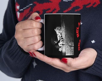 Bela Lugosi Dracula Tasse Gothic Kaffeetasse, Halloween Geschenk, Horror Sammlerstück, Vintage Hollywood Trinkgefäß, gruselige Dekoration