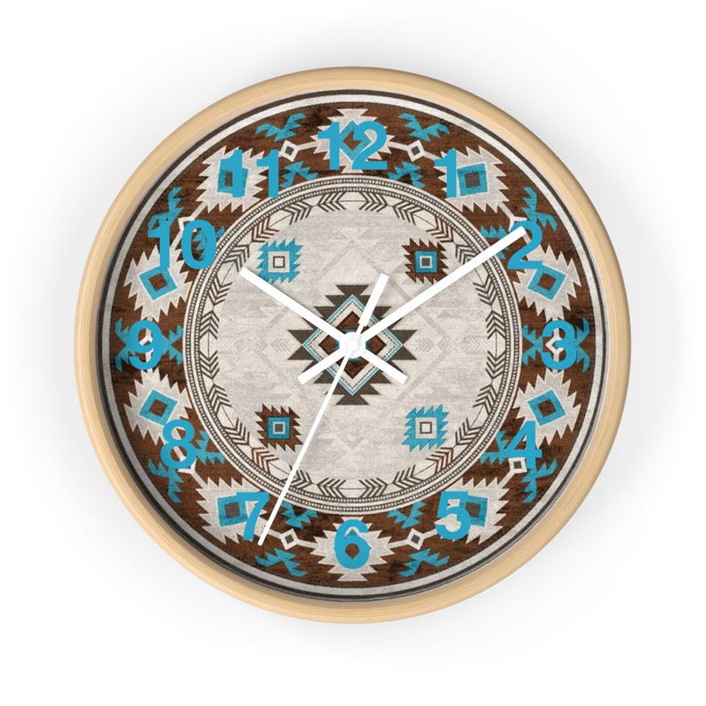 Native American Tribal Wall Clock, Southwestern Decor, Home Office ...