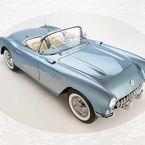 Chevy Mouse Pad of 1956  Corvette Convertible Classic Blue Beauty Picture on mouse pad