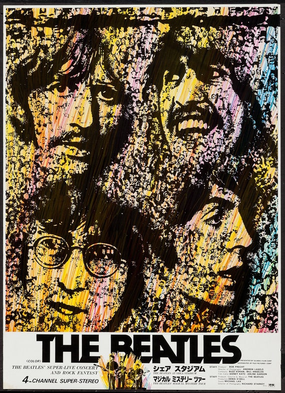 Beatles Poster ❺ The Beatles original vintage black light poster psychedelic