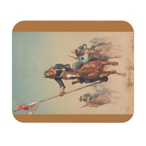 Kavalleriattackmusmatta, rustikt skrivbordstillbehör, westerntema, riddekor, hästälskares musmatta