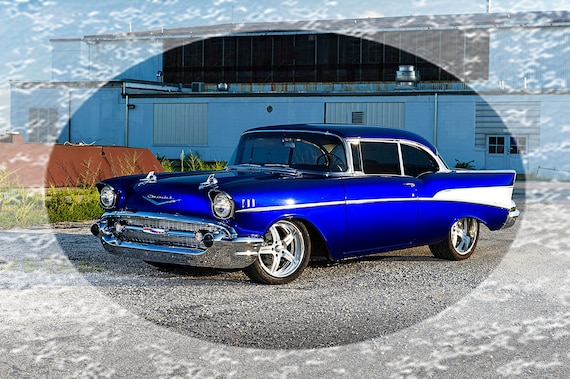 1957 Chevrolet Chevy Bel Air Hardtop Custom Blue Classic Car - Etsy Sweden