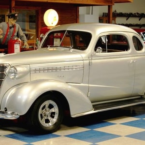 Chevy 1938  Chevy Magnificent Silver Custom Coupe Hot Rod Muscle on Mouse Pad