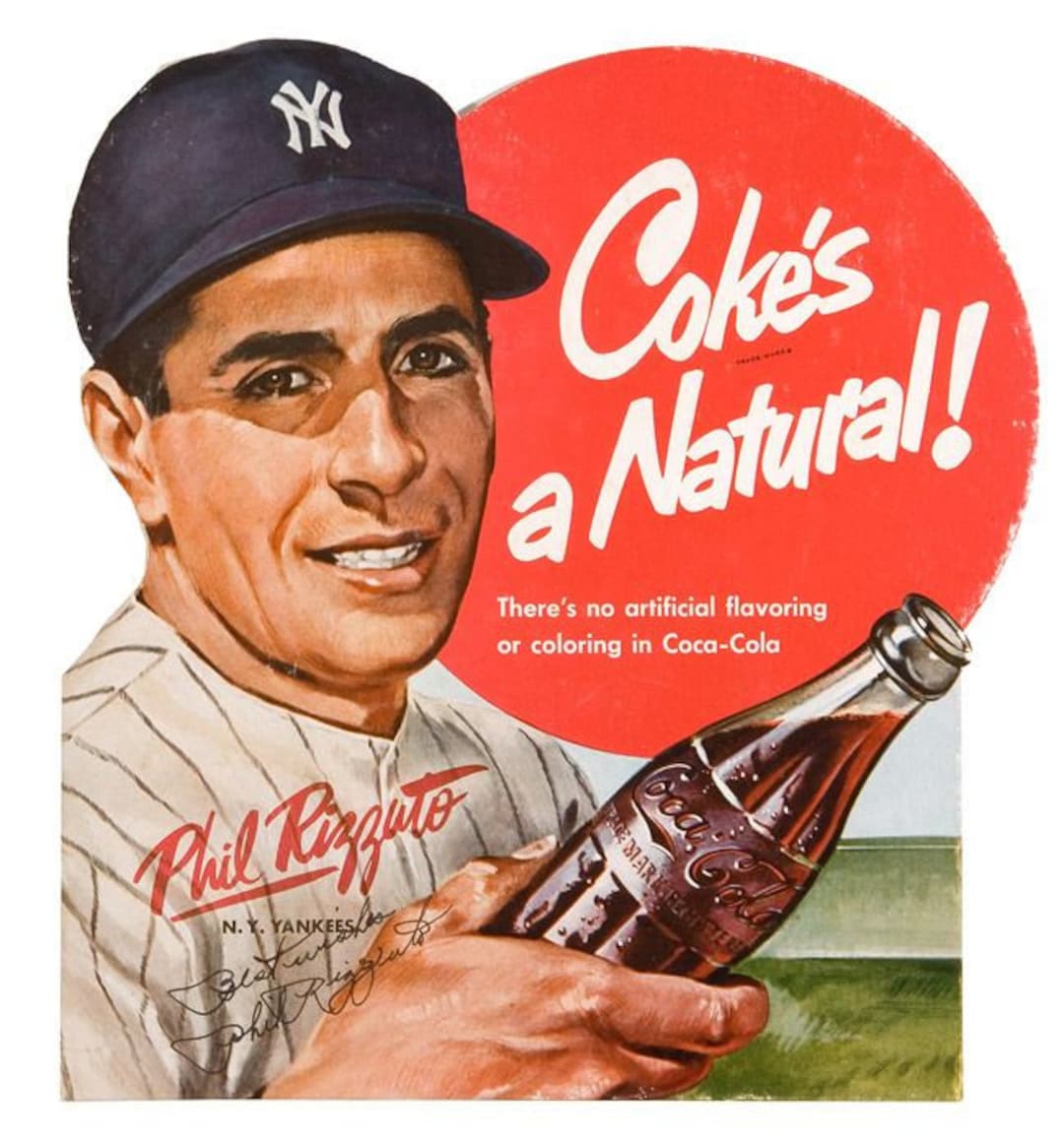 New York Yankees Star Phil Rizzuto BASEBALL PLAYER 1954 Coke