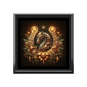 Art Elegant Horse-Themed  Jewelry / Ring Box  Gift for Equestrians Jewelry Lovers Storage