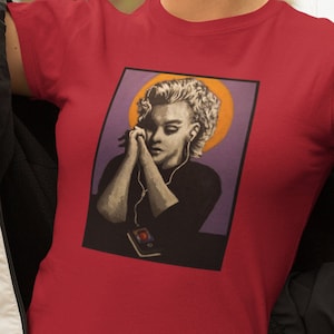 Marilyn Monroe with Halo and Headphones Portrait Unisex Tee