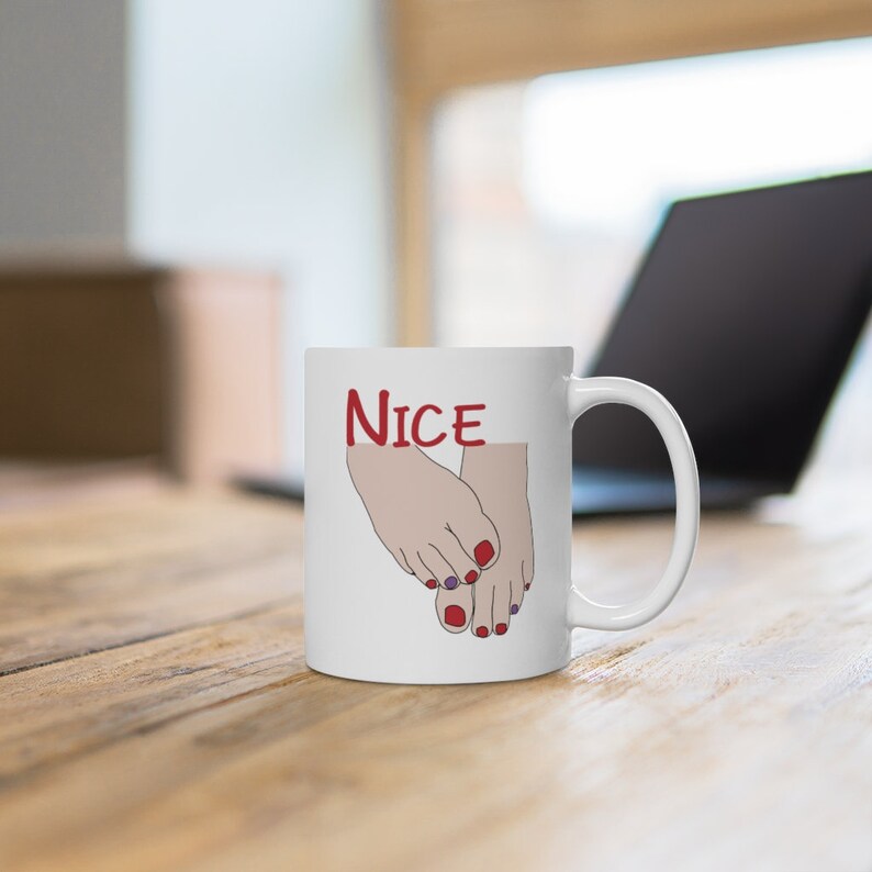 Nice Feet Image on Both Sides White Ceramic Mug 