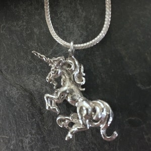 Sterling Silver Unicorn Necklace image 1