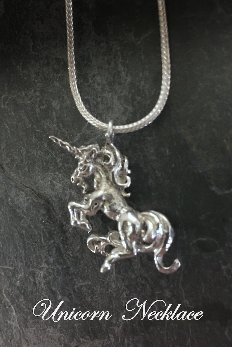 Sterling Silver Unicorn Necklace image 1