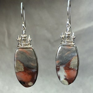 Mookaite Stone Pair with Castle Design