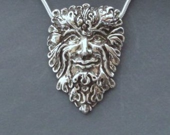 Sterling Silver Green Man Necklace