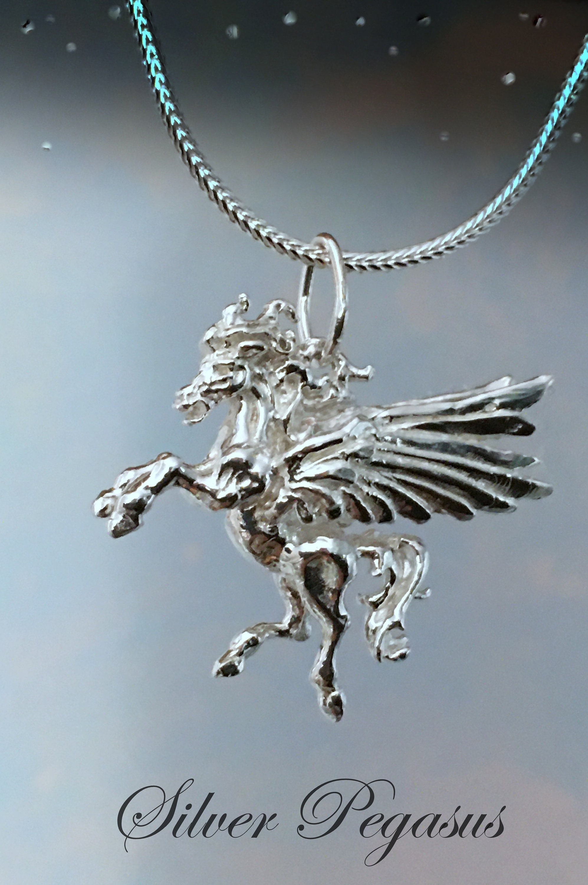 Silver Pegasus Necklace - Etsy