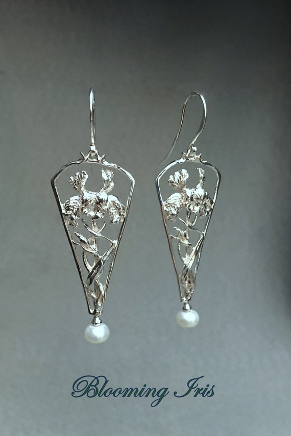 Blooming Iris Earrings Etsy Canada