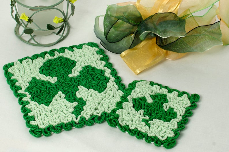 6 Wiggly Crochet Hot Pads & Coasters: Crochet Hot Pad Pattern, PDF download image 6