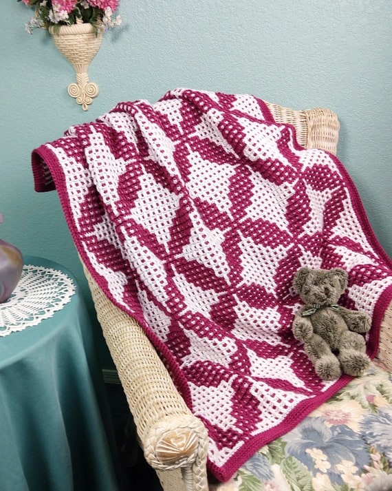 Wedding Ring Blanket Mosaic Crochet Afghan Pattern PDF Download Etsy Canada
